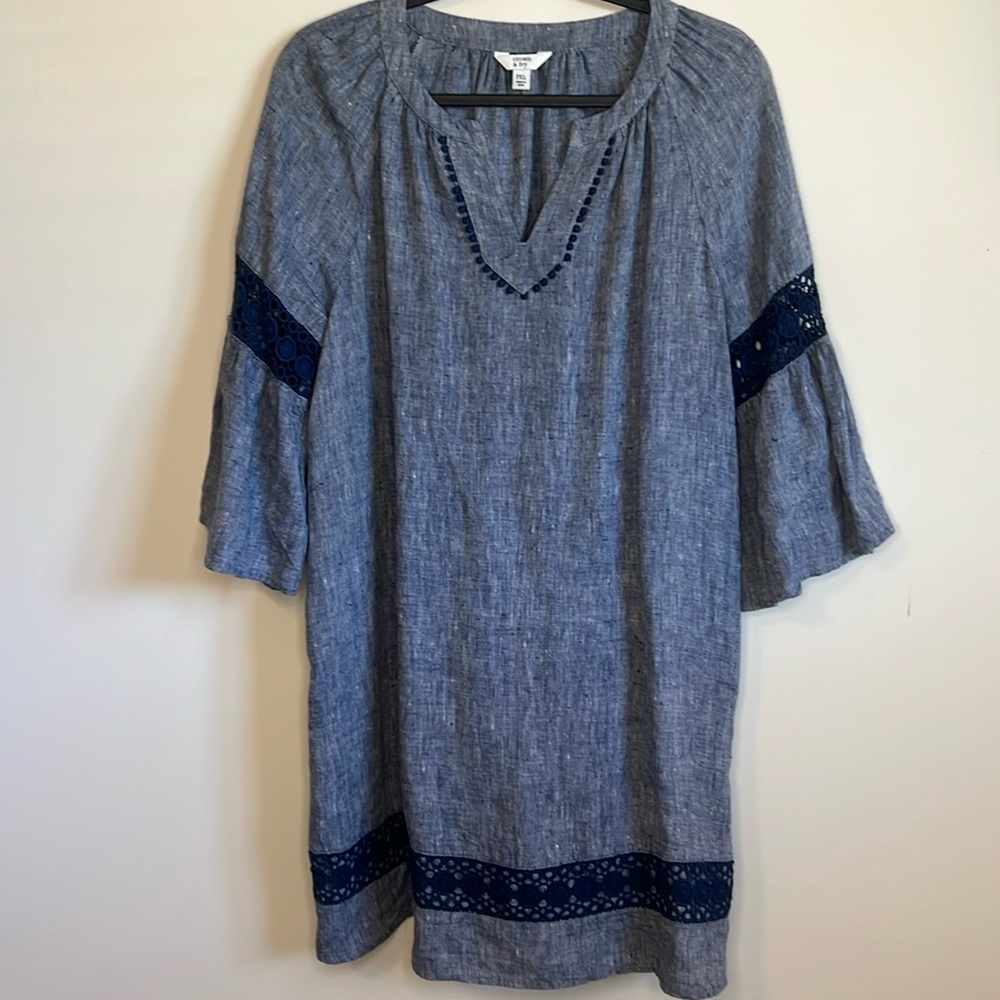 Chambray and lace Crown and Ivy dress